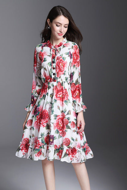 SEQINYY Casual Dress Summer Spring New Fashion Runway Women's Red Flow –  featuredemo