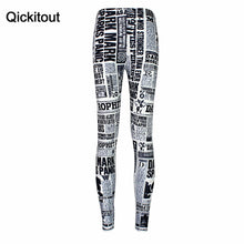 High quality Hot Women Hot Leggings Digital Print Black letter white paper styles women's Fitness Sexy LEGGING Drop shipping