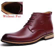 4 Colours Winter Men Boots Cow Split Leather Boots Men Shoes Fur Ankle Cowboy Boots For Men Winter Shoes Chaussure Homme