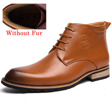 4 Colours Winter Men Boots Cow Split Leather Boots Men Shoes Fur Ankle Cowboy Boots For Men Winter Shoes Chaussure Homme