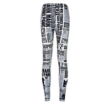 High quality Hot Women Hot Leggings Digital Print Black letter white paper styles women's Fitness Sexy LEGGING Drop shipping