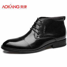 Aokang 2016 Winter men's boots genuin leather male shoes fashion black shoes Shoes lace up ankel top quality shoes for men