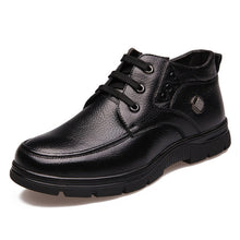 2017 high-quality fashion first  of leather men's boots,brand ankel winter boot size 39-47 warm genuine leather shoes