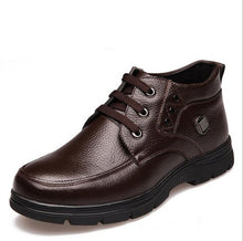 2017 high-quality fashion first  of leather men's boots,brand ankel winter boot size 39-47 warm genuine leather shoes