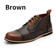 BIMUDUIYU Autumn Winter Handmade Genuine leather Men Boots High Quality Plus Size Winter Shoes Lace Up Ankle Boots For Men 38-47