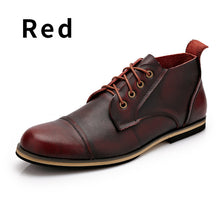 BIMUDUIYU Autumn Winter Handmade Genuine leather Men Boots High Quality Plus Size Winter Shoes Lace Up Ankle Boots For Men 38-47