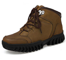 2017 winter men's cotton shoes casual high-help plus cashmere warm boots Genuine leather ankle motorcycle boots cowhide