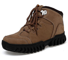 2017 winter men's cotton shoes casual high-help plus cashmere warm boots Genuine leather ankle motorcycle boots cowhide