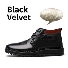 BIMUDUIYU Men Winter Shoes Warm Comfortable Leather Martin Snow Boots Waterproof Winter Boots Men's Artificial Plush Warm Boots