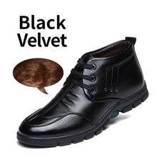BIMUDUIYU High Quality Soft Leather Snow Boots Waterproof Rubber Sole Non-slip Warm Ankle Boots Lace Up Plush Men Winter Boots