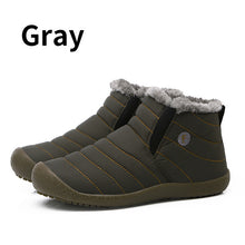 BIMUDUIYU Waterproof Mens Winter Boots Solid Color Fabric Slip-on Ankle Boots Keep Warm Furry Fashion Snow Boots Winter Shoes