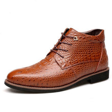 2018 genuine leather motorcycle boots crocodile grain fashion winter shoes warm and comfortable cashmere men ankle snow boots