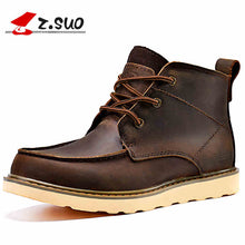 big size 38-45 genuine leather men boots zsuo top brand tooling leather shoes men flat botas hombre western boots men