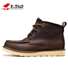 big size 38-45 genuine leather men boots zsuo top brand tooling leather shoes men flat botas hombre western boots men