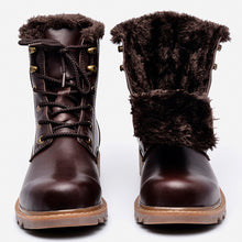 37~49 Men Winter Boots Plus Size Top Quality Cow Split Motorcycle Retro Leather Boots #LS008