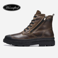 2018 Natural Cow Leather Men Boots 38~47 Handmade Retro Men Shoes #CX9550