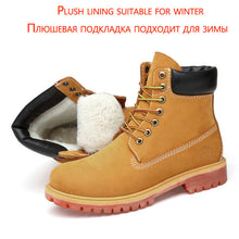 Big Size:36-47 Yellow Men Boots Waterproof Cow Suede Leather Boots Lace Up Ankle Boots For Men High Quality Shoes Men