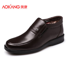 Aokang 2017 Winter men's boots genuin leather male shoes fashion black shoes Shoes ankel top quality shoes for men