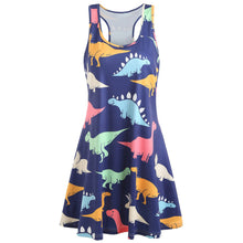 2018 Dress Dinosaur Tank Dress Women O Neck Sleeveless Mini Cute Vestidos Casual Robe Femme global hot #121