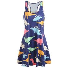 2018 Dress Dinosaur Tank Dress Women O Neck Sleeveless Mini Cute Vestidos Casual Robe Femme global hot #121